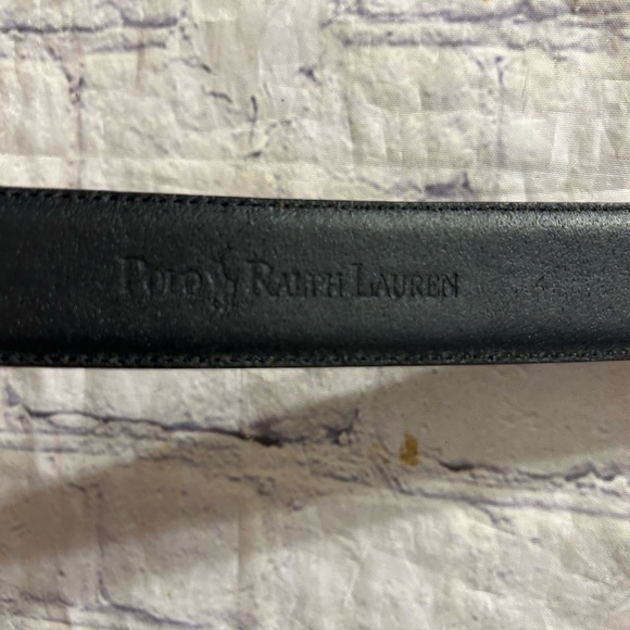 POLO RALPH LAUREN BLACK ITALIAN LEATHER GOLD TONE BUCKLE MENS BELT SIZE 36 - Picture 4 of 9